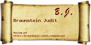 Braunstein Judit névjegykártya